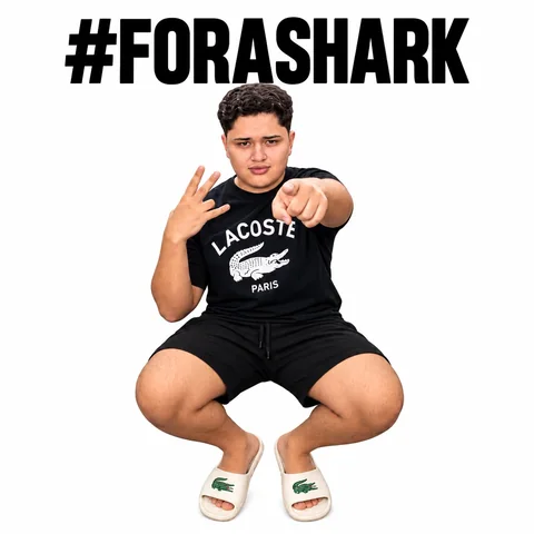 Pôster #FORASHARK, a imagem da moeda no pump.fun